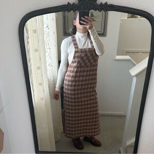 Vintage cosmos Plaid Overall Dress